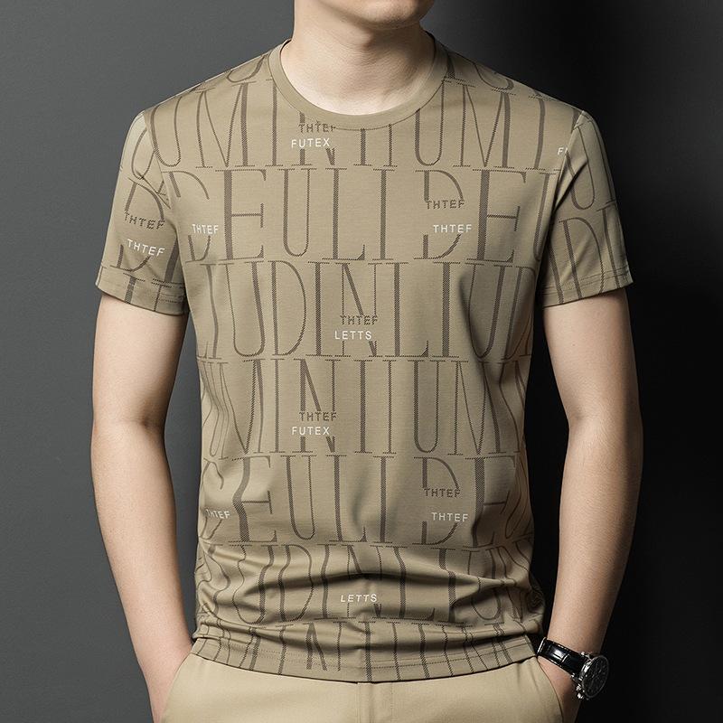 Summer Short Sleeve Men s Trendy Printed Loose Fit Crew Neck Casual T-Shirt M