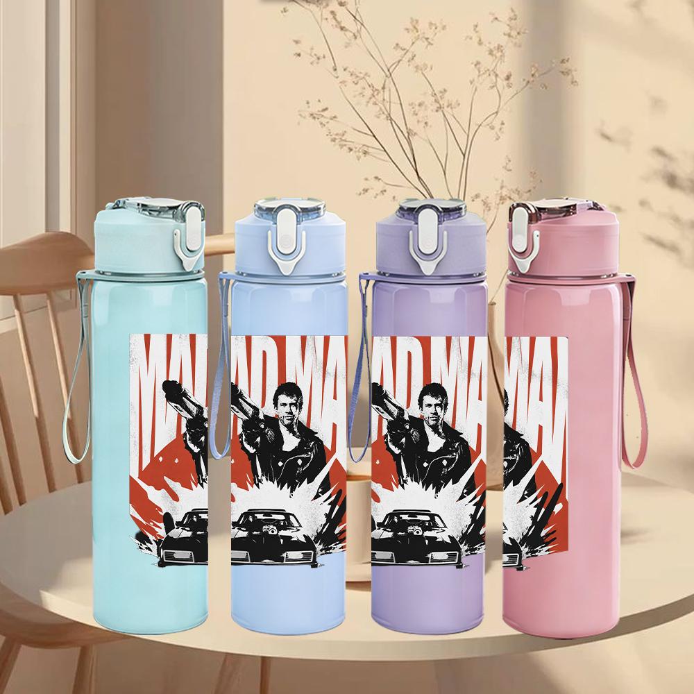 1PC Retro Western Cowboy Gun Grunge Print 750ml Portable Sports Water Bottle Leakproof Gym Outdoor Travel Drink Cup