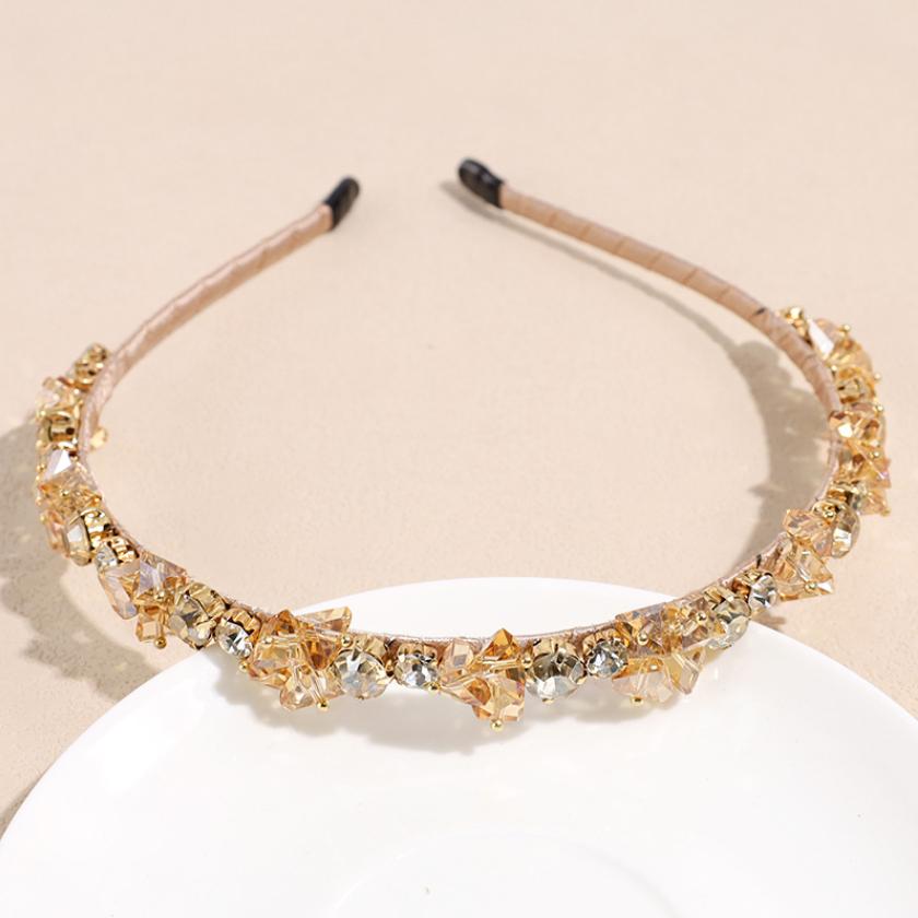 Mode Kristall Lünette Kopfschmuck Damen Stirnband Mädchen Vintage Haarbänder Haarband Reifen für Hochzeitsparty Haarschmuck Accessoires