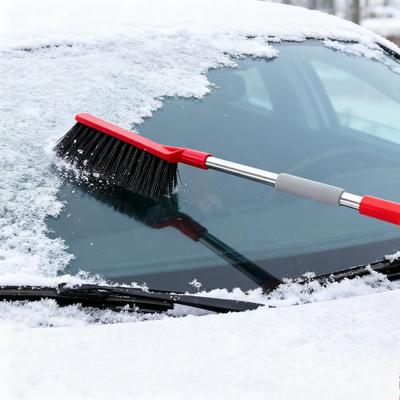 Multi-Functional Long-Handle Windshield Snow Scraper Detachable Cleaning Brush, Efficient Ice Scraping Tool for Winter Car Care