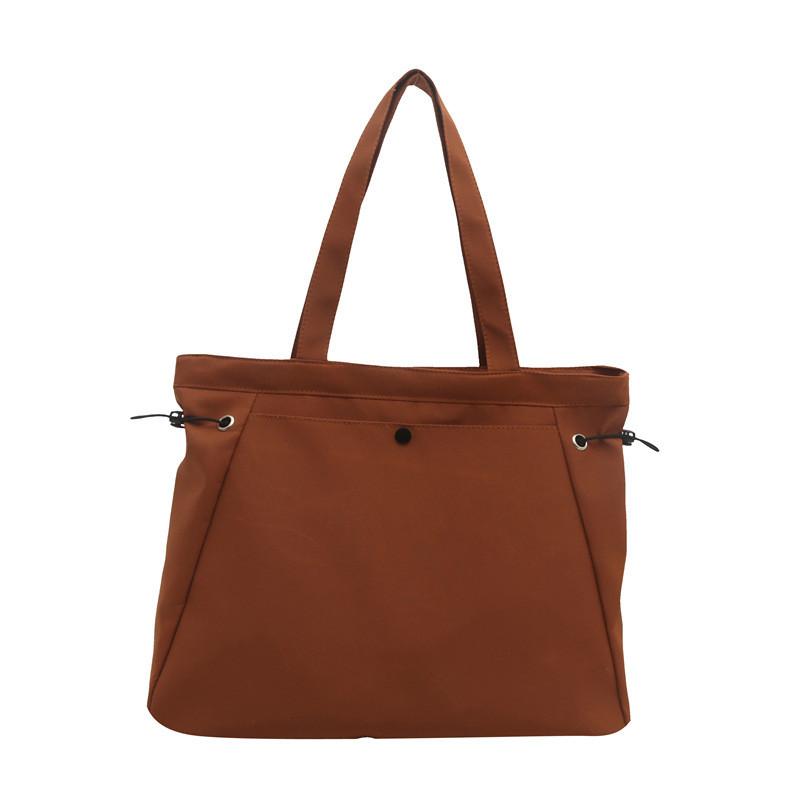 Nylon Large Tote Bag For Women Casual Street Style With Zipper Closure And Inner Phone Pocket