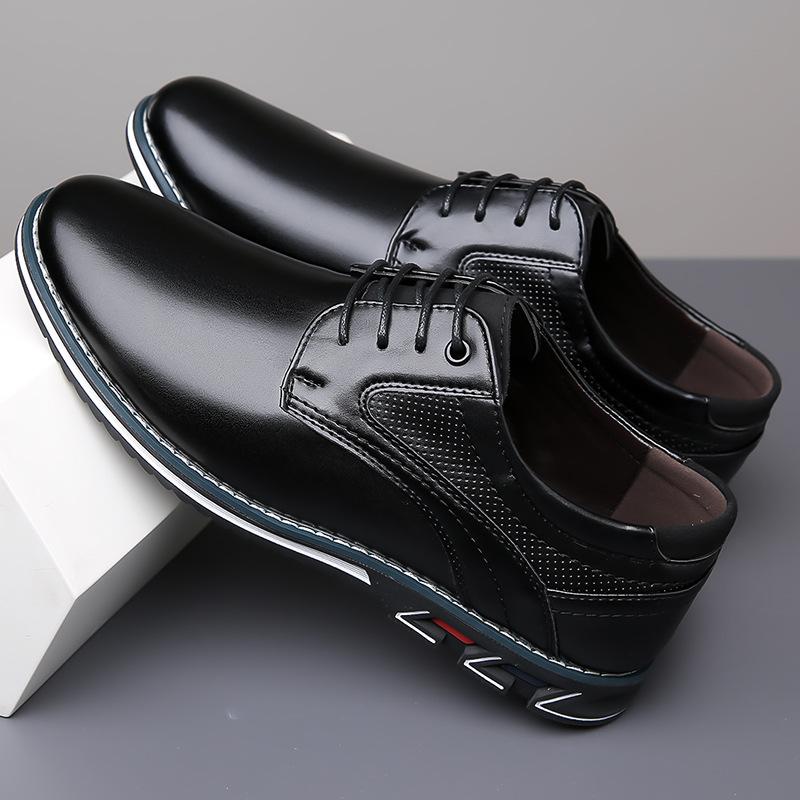 Luxury Men's Shoes Brand Business Dress Shoes Fashion Casual Leather Footwear Lace-up Oxford Shoe Hollow Out Mesh Leather Shoes