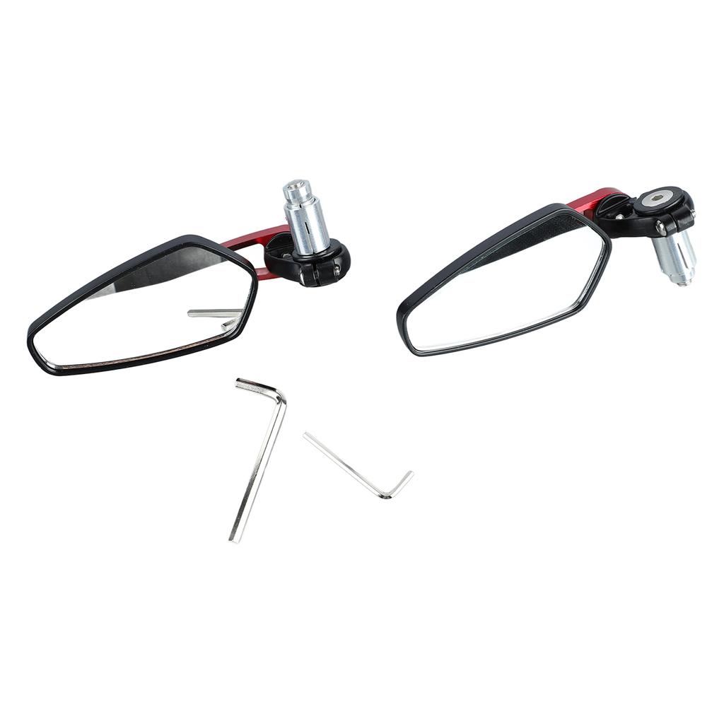 1 Pair Motorcycle Rear View Mirror 360 degrees Rotatable Glass Clear Handlebar Side Mirror