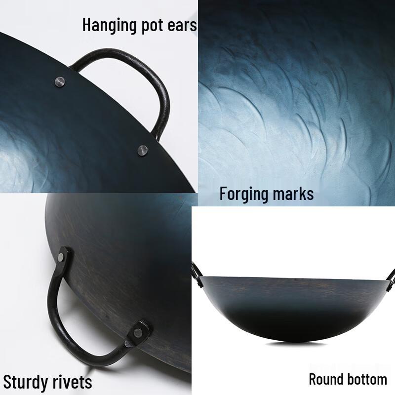 ZHOUYUEHENGSHENG Traditional Uncoated Iron Wok