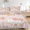 3pcs Sweet and Cute Hello Kitty Three-Piece Patterned Quilt Cover Set - Soft and Cozy Bedroom, Guest Room and Dorm Decorative Bedding 3-Piece Set