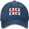 Sardinia Flag Four Moors Vintage Washed Denim Baseball Cap Adjustable Casual Dad Hat