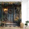 Tenda Doccia Vintage Strada Italiana Architettura ad Arco Pianta Floreale Scenario Tessuto Decorazione Bagno Casa Tende da Bagno con Ganci