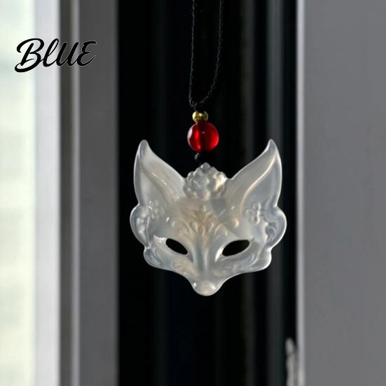 Lightweight Plastic Necklace Fox Mask Guardian Traditional Chinese Aesthetic Pendant