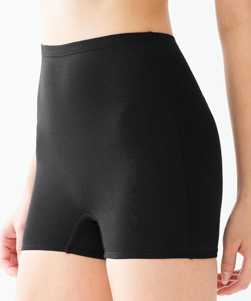 Nissen Sanitary Antibacterial and Cotton Blend Stretch Sanitary 4L Shorts, Deodorizing, Moisture-Resistant Over-the-Shoulder Pants, 3-Pack, Black,