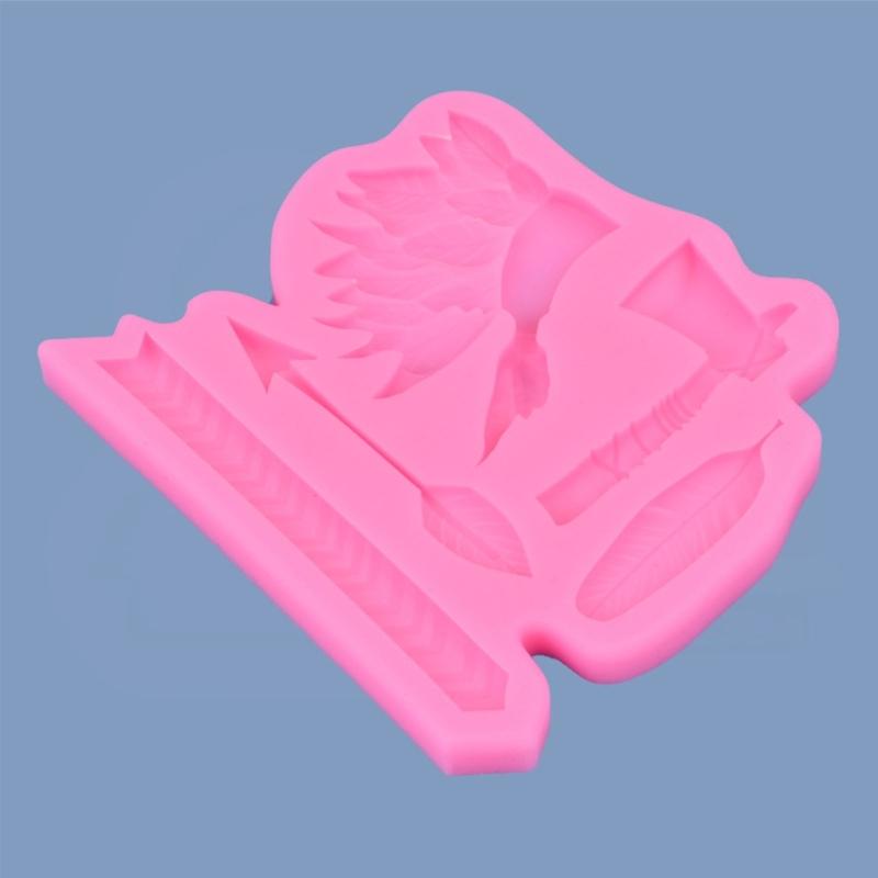 Arrow Feather Indian Headdress Shaped Silicone Mold Fondant Chocolate Mould DIY Cake Dessert Mould Baking DIY Supplies