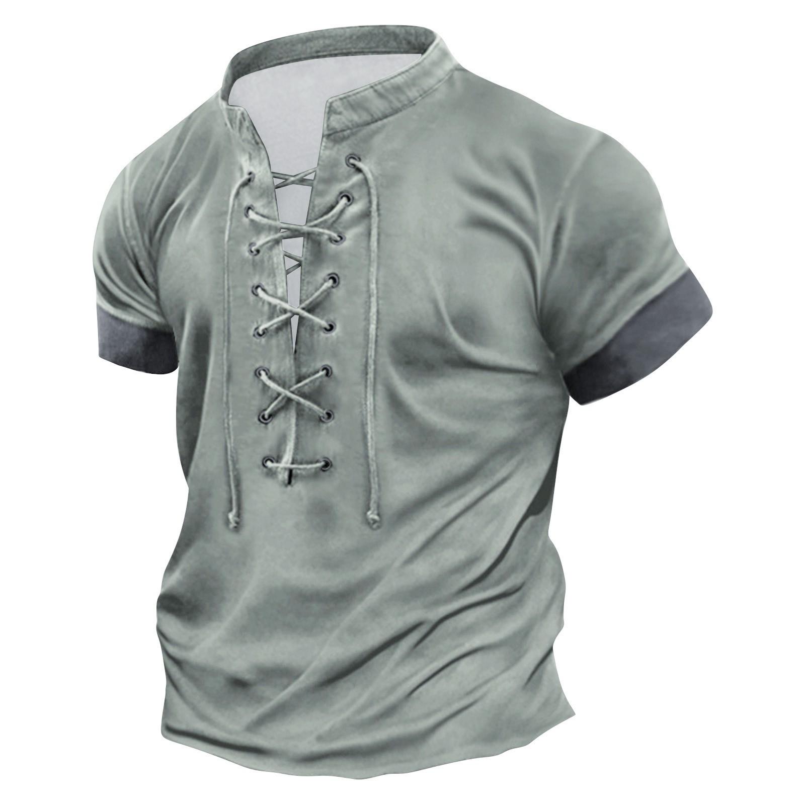 

Мужская повседневная футболка с короткими рукавами и галстуком в стиле ретро в тон XXXL