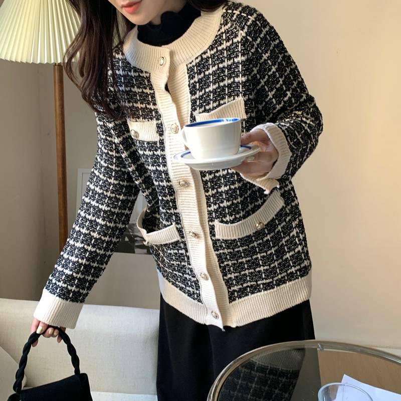 Korean Style CC Cream Sweater Coat: Women's Mid-Length Knit Cardigan for 2026 Autumn/Winter in Loose, Lazy Style
