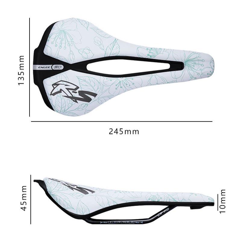 ENLEE Fahrrad Personalisierter Sitzpolster, Faltbares Rennrad Hohl Atmungsaktiv Ultraleicht Stahlbügel Sattel Fahrausrüstung