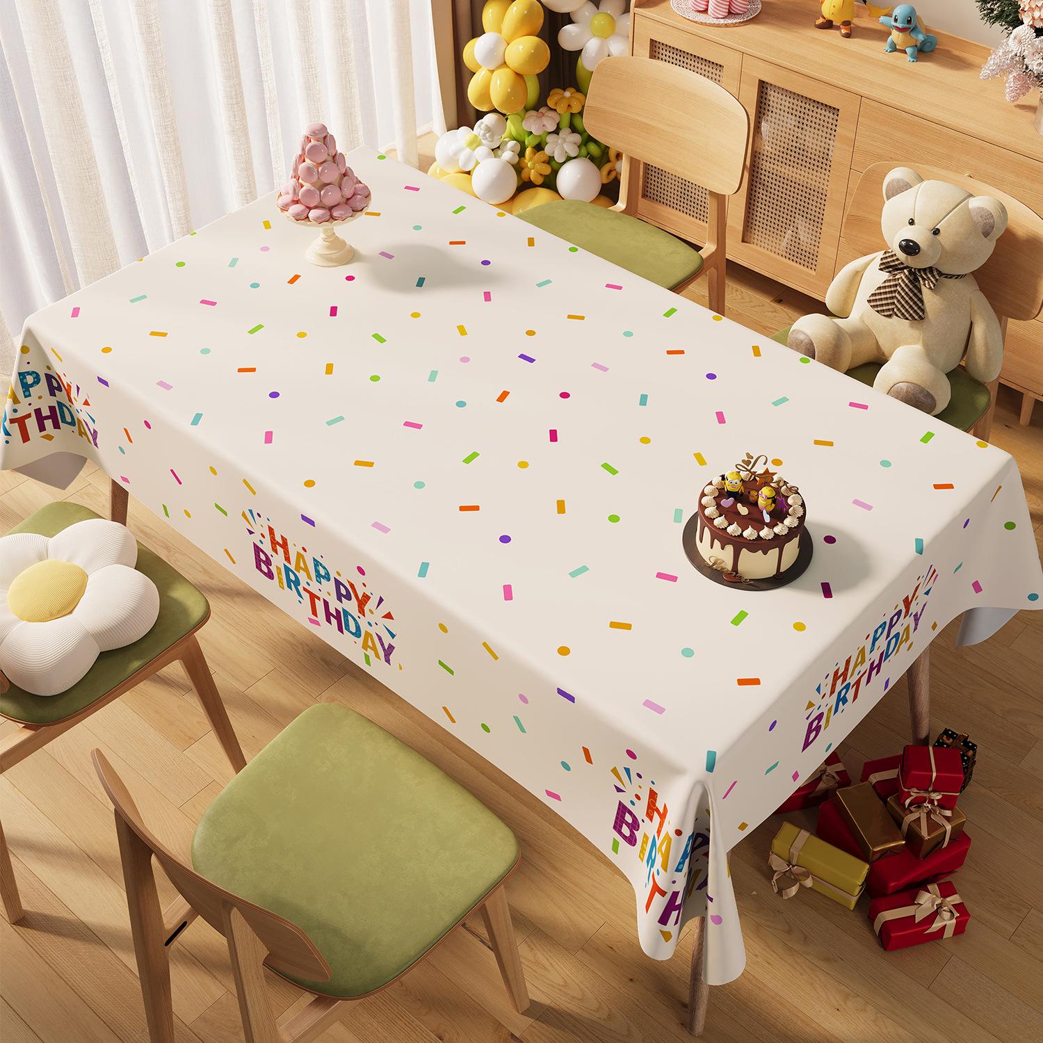 Children s First Birthday Party Tablecloth Decoration 90x150 [For Small Coffee Table]