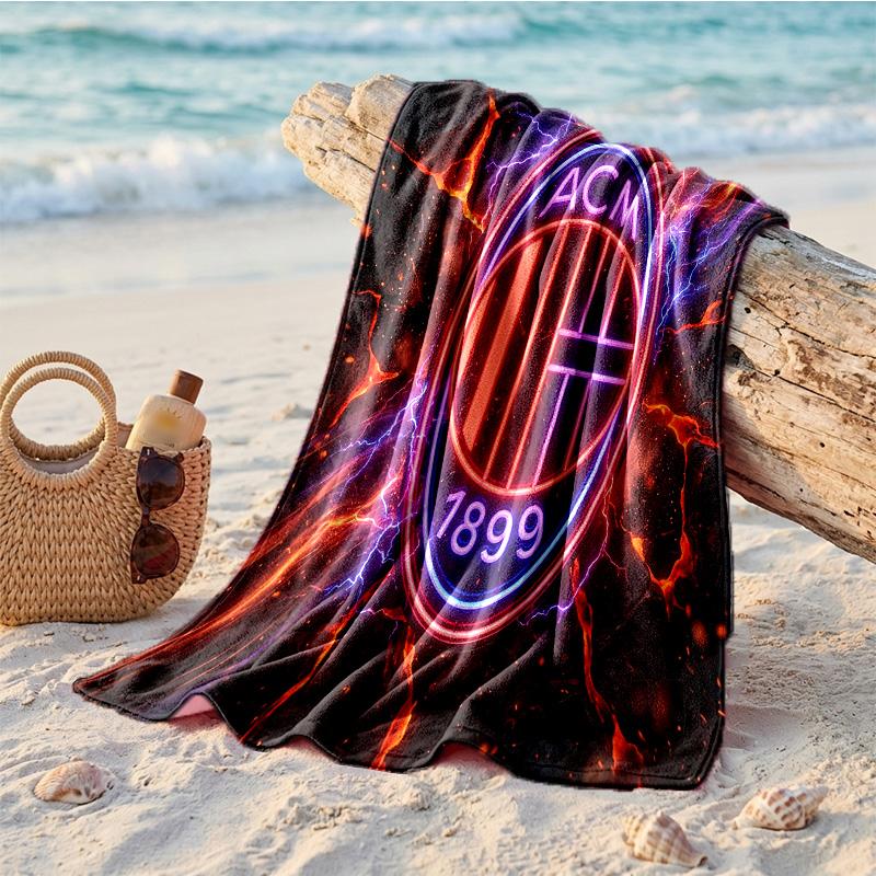 AC Mailand Print Mikrofaser Strandtuch Schnelltrocknend Saugfähig Großes Handtuch für Strand Schwimmen Reisen