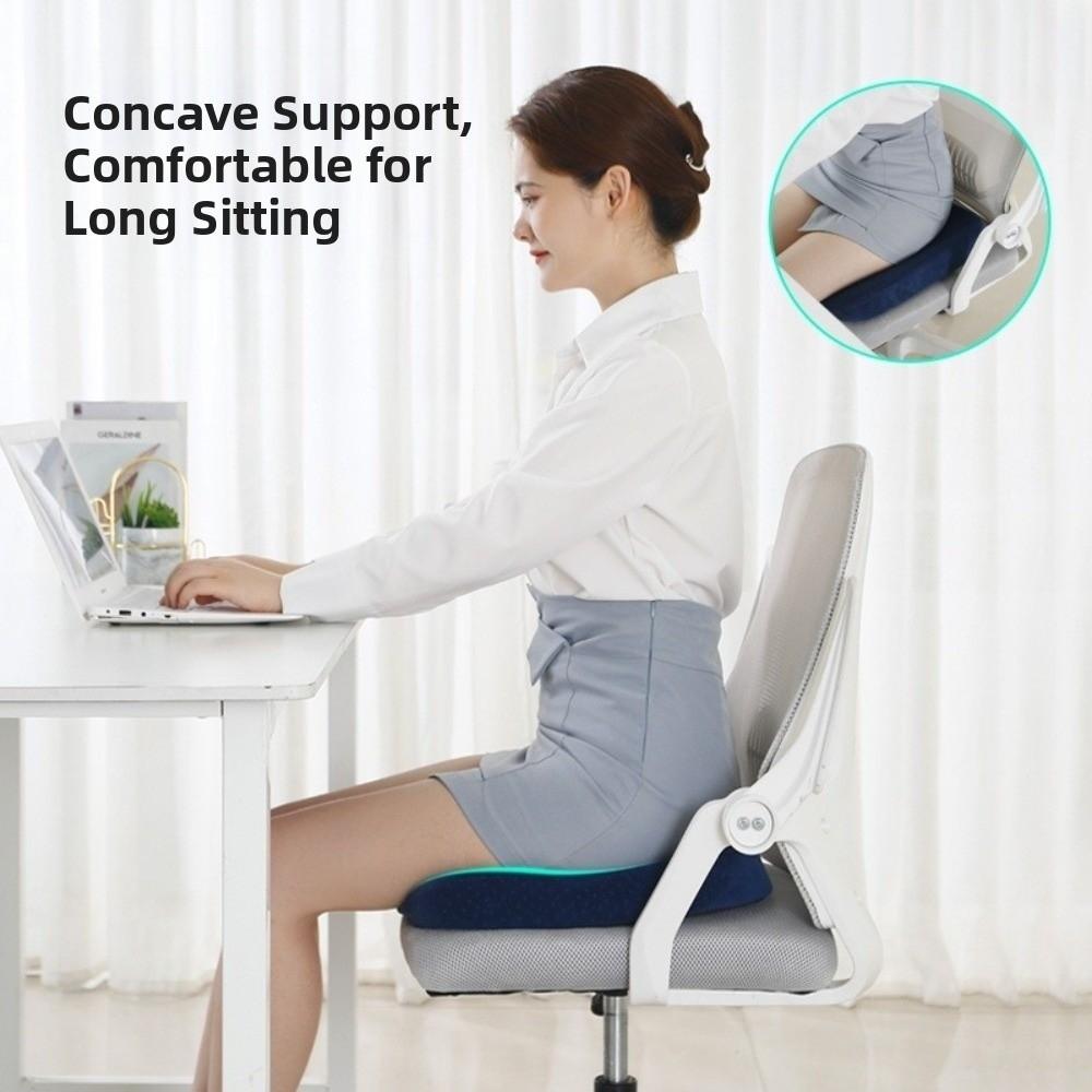 Durable Memory Foam Seat Cushion Ultra Soft Breathable Car Seat Pad Rebound Anti-Slip Waist Cushion for Long Sitting