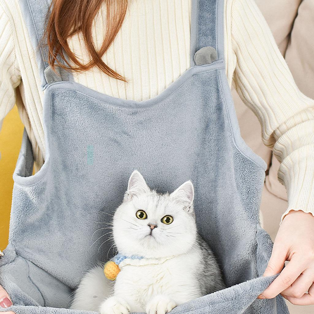 Cat Carrier Apron with Sleeping Pocket Large Space Drawstring Opening Pet Cat Holder Carrier Apron
