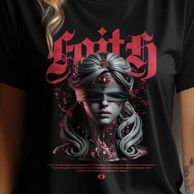 Gothic Blindfolded Goddess T-Shirt – Dark Art Occult Tee