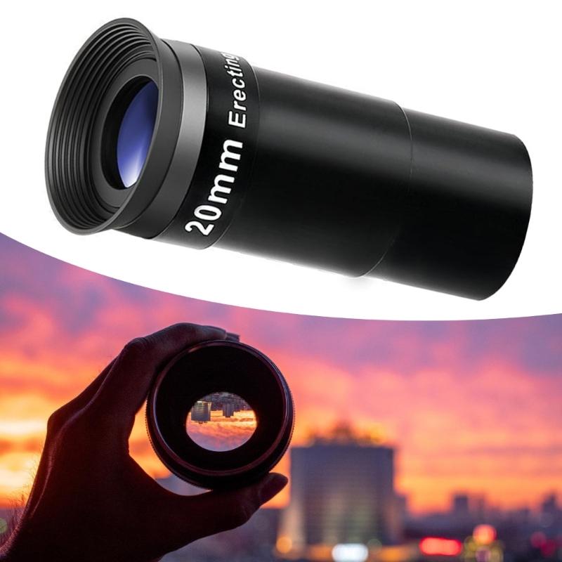 20mm Erecting Eyepiece with Broad View for Astronomys Telescopes, 1.25inch Comfort Fit