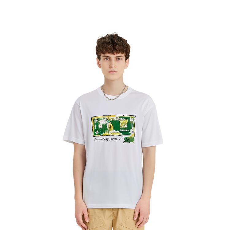 Uniqlo X Jean-Michel Basquiat Collaboration SS24 Front Graphic Print Short Sleeve T-Shirt Unisex Tops White 470740-00
