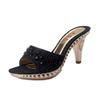 Summer Women’s Party Outing Elegant Fashion Slippery Thick High-heel Rhinestone Sandals