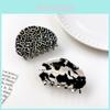 Chic 5cm Leopard Print Half-moon Hair Claw Clip For Women Retro Style Accessory