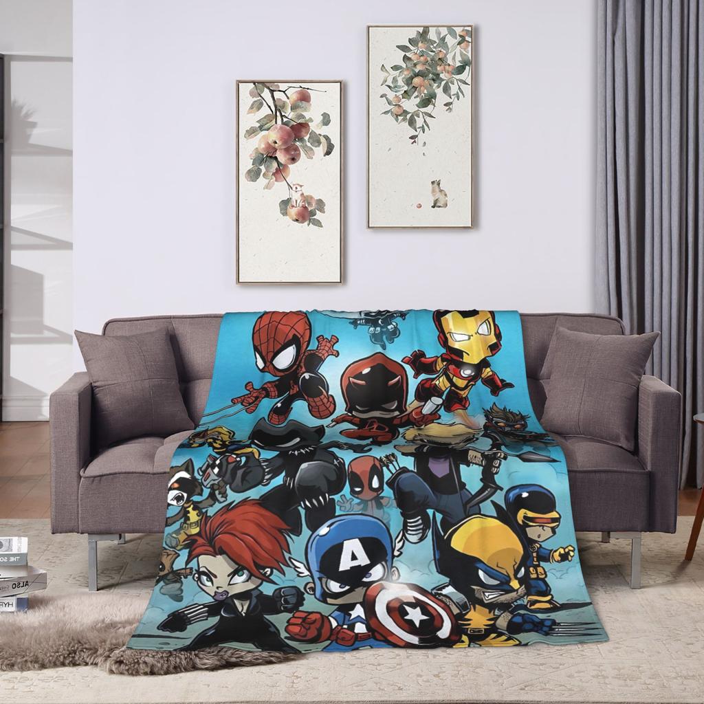 Avengerss Assembles Plüschdecke Kinder Flanell Überwurfdecke für Sofa Bett Warm Weich Individuelle Qualität Tagesdecke Geschenkidee