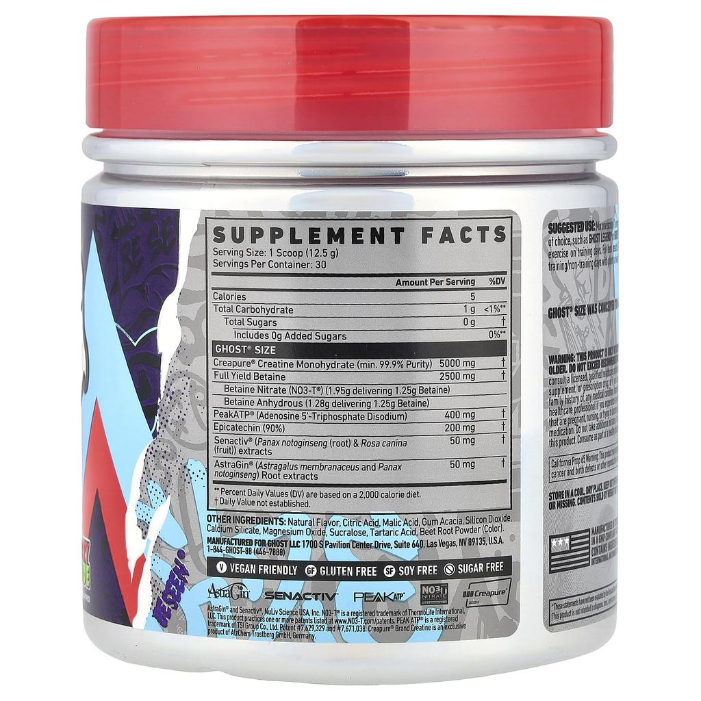 Ghost Größe, Muskelaufbau, Kirsch-Limette, 375g (13.2oz)