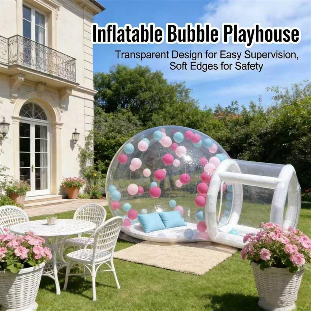Children's Birthday Party Bubble House Transparent Inflatable Tent with Blower 3 Sizes Available In. Stock In the EU.