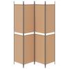 4 Panel Room Divider Beige 200 X 220 Cm Fabric