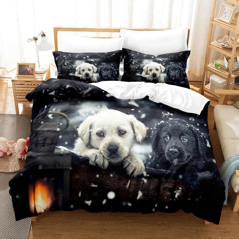 3d Bedding Set Cartoon Snow Dog Duvet Cover Sets Kidstwin Full Queen King Bedroom Set Home Textile Housse De Couette