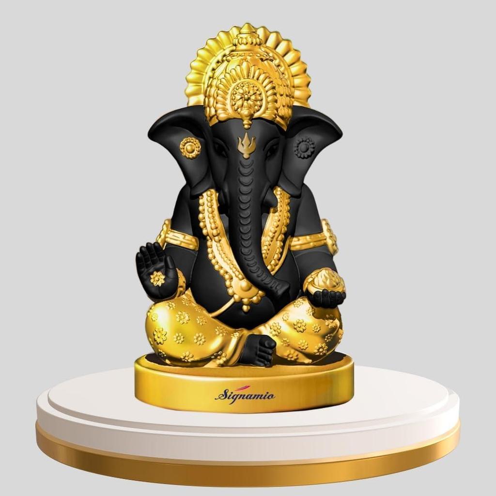 Schwarze Ganesha-Idol für Auto-Armaturenbrett-Artikel: Ganesh Ji, Ganpati Bappa Murti für Heimdekoration