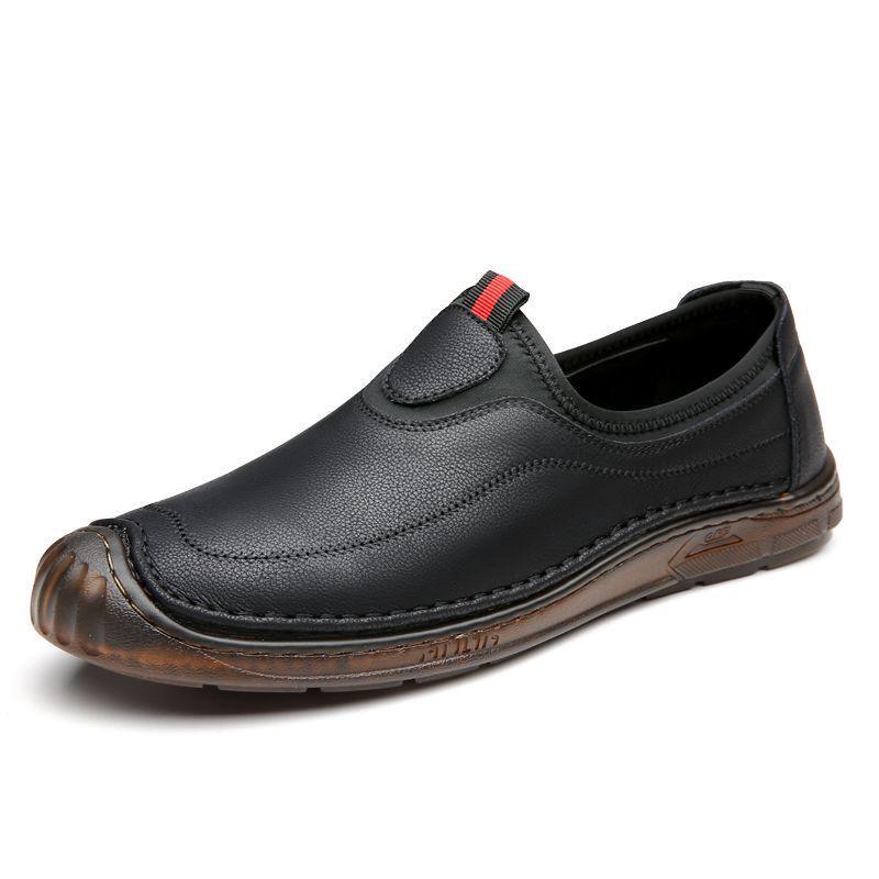2024 Autumn Breathable Men s Leather Casual Shoes - Korean Style, Versatile for Daily Wear 38
