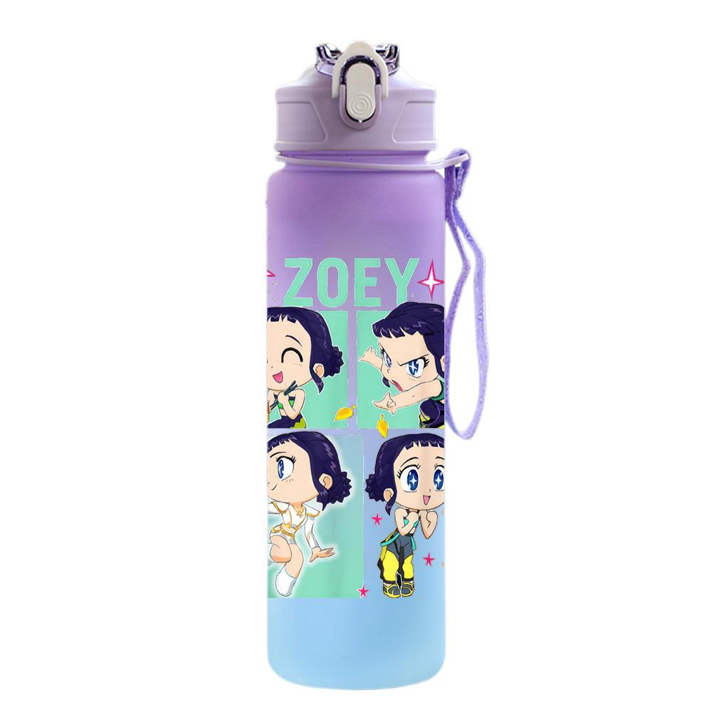 750Ml Water Bottle Cartoon K-Pop Demon Hunters Printed Large Capacity Drinking Cup Portable Outdoor Sports Water Cup Children Kid Gift