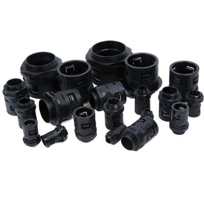 AD15.8 Plastic Corrugated Pipe Joint Black Multisize Bellows Joint Plastic Tube Connector PP Corrugated Pipe