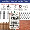 2D Flat Come Sit on The Porch with Me Vintage Rose Metal Sign‑8.0x12.0inch Aluminum Wall Art, Farmhouse Porch Outdoor Wall Decor, Pre‑Drilled Holes