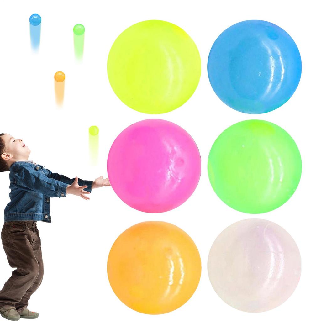 4/6/12pcs Sticky Ceiling Balls Calming Sensory Glow in Dark Ceiling Balls Reusable Party Favors Teens Cool Stuff toy for Family