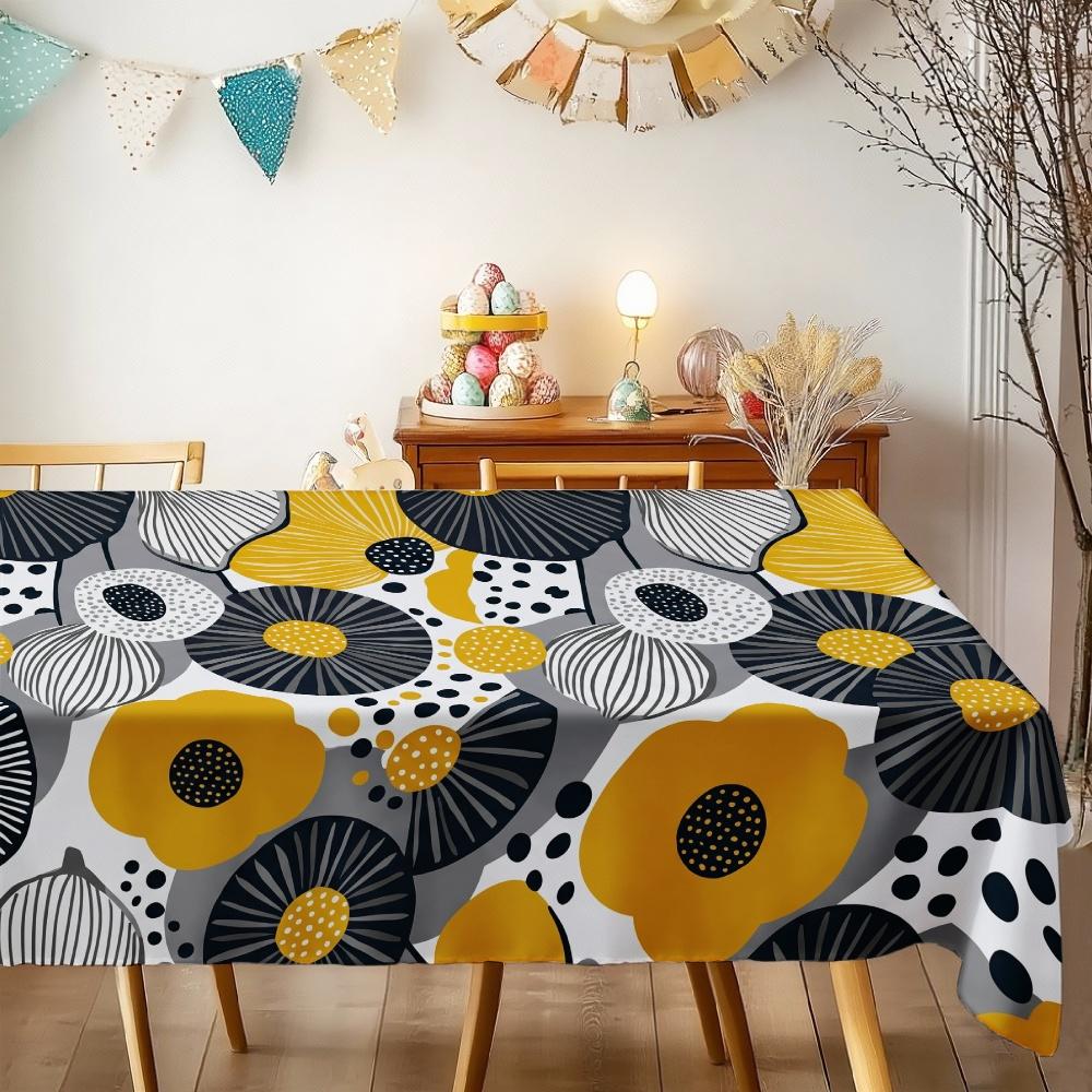 Abstract Bloemen Rechthoekige Tafelkleed voor Tafeldecoratie Keuken Eetkamer Waterdicht Herbruikbaar Tafelkleed voor Tafels Bruiloft Feest 140x180cm