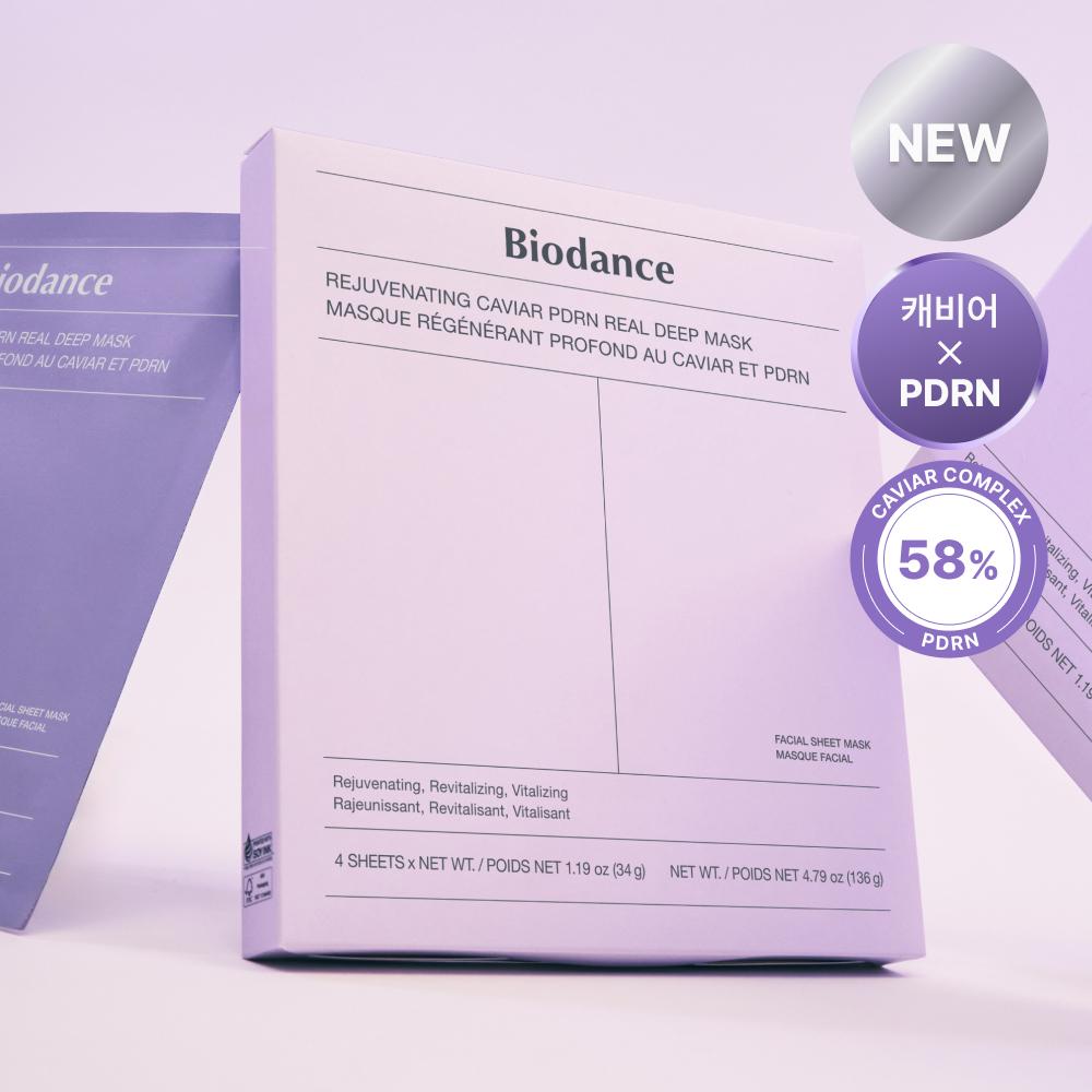 Biodance [Новый эксклюзивный запуск] Biodance Омолаживающая икорная PDRN маска Real Deep 4 шт.