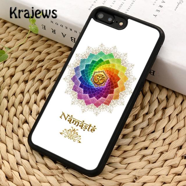 Krajews Yoga Om Namaste Mandala Colourful Design Phone Case For iPhone 14 5 6s 7 8 plus X XR XS 11 12 13 pro max Samsung S21 S22