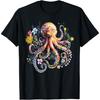 Vintage Blommig Bläckfisk Marinbiolog Hav Havsdjur T-shirt