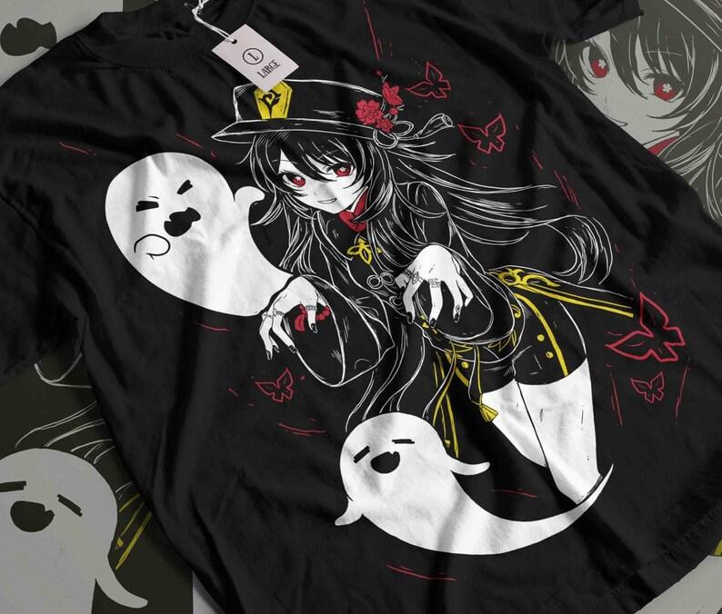 Hu Tao Genshin Impact Japan Aesthetic Anime Japanese Vaporwave Genshin Impact Raiden Shogun Gaming T-Shirt, Anime Waifu Shirt