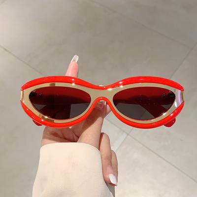 Vintage Oval Sun Glasses Men Fashion Gradient Shades Trendy Stylish Brand Designer Women Mirror Outdoor Sunglasses