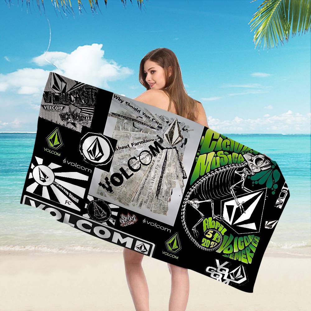 Volcom Mikrofaserdecke Schnelltrocknende Strandtücher Übergröße Druck Super Saugfähige Pooltuchdecke