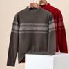 Hengyuanxiang Men's Pure Wool Jacquard Color-block Pullover Sweater