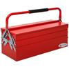 Hinged Steel Tool Chest with 5 Compartments, 56x20x41 cm, Red