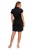 Women's Linen Dress Oversized Shirt Dress with Buttons Stylish MORAJ 3XL BLACK