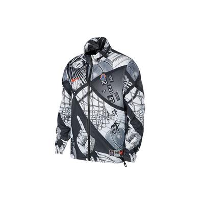 Ropa Deportiva Liga de Baloncesto de Instituto Estampado Cómico Chaqueta Tejida Hombre Chaquetas Negro CI9083-010