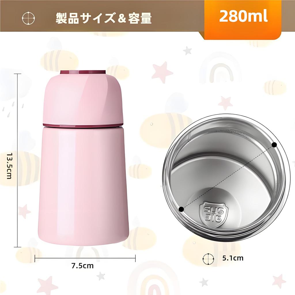 Rust-Resistant, High-Quality Stainless Steel MYEEDA Water Bottle, 280ml, Thermos, Insulated Water Bottle, Easy To Clean, Coffee, Kids, Elementary