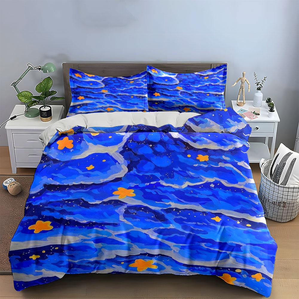 Starry Sky Art Decor Set Soft Comfortable Duvet Cover Bedding Set Included 1*Duvet Cover & 2*Pillowcases, Gift